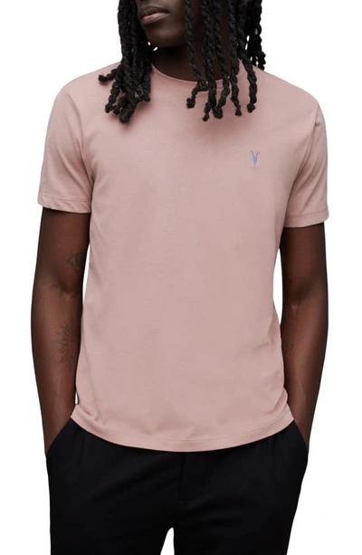 Allsaints Brace Logo Tee In Brick Pink