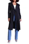 Avec Les Filles Drape Trench Coat In Black