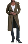 Avec Les Filles Drape Trench Coat In Mushroom