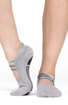Arebesk Sparkle 2-pack Closed Toe Grip Socks In Gray