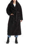 Ugg Alesandra Faux Fur Wrap Coat In Tar