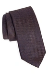 Nordstrom Trammel Textured Solid Silk Tie In Brown