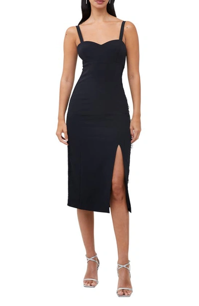 FRENCH CONNECTION ECHO LACE TRIM CREPE COCKTAIL SHEATH DRESS