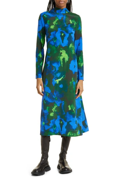 Stine Goya Frosted Floral Night Millie Dress In Blue