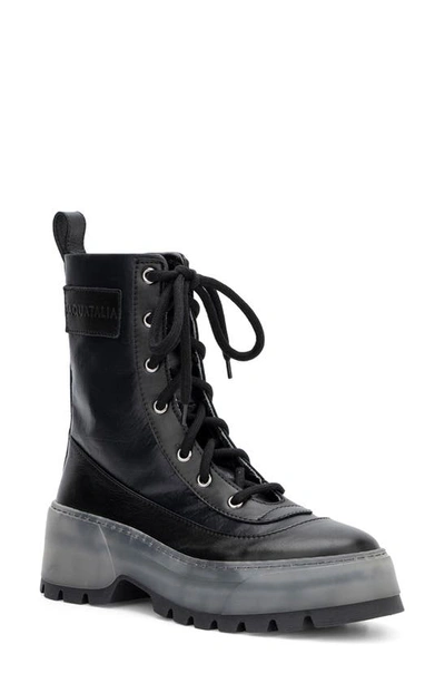 Aquatalia Aisa Combat Boot In Black