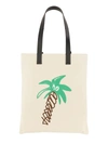 Palm Angels Men's Cotton Canvas Shopping Bag In White