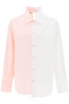 Marni White Asymmetric Shirt In Bio Poplin