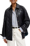 SCOTCH & SODA QUILTED FAUX LEATHER SHIRT JACKET