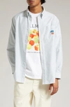 PALMES DEUCE PINSTRIPE ORGANIC COTTON BUTTON-DOWN SHIRT