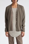 RICK OWENS PETER VIRGIN WOOL V-NECK CARDIGAN