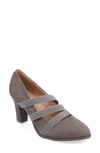 Journee Collection Journee Collectoin Loren Block Heel Pump In Grey