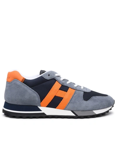 Hogan Sneakers  H383 Orangegrey In Orange,blue,grey
