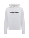 Helmut Lang Logo-print Drawstring Hoodie In White