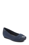 Baretraps Mitsy Womens Faux Leather Twist Front Ballet Flats In Navy