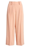 Halogen Pleated Crop Wide Leg Trousers In Canyon Sunset