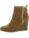 Sun + Stone Camillia Womens Zip Up Platform Wedge Boots In Brown