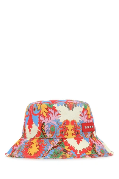 Etro Archival Paisley Print Bucket Hat In Red