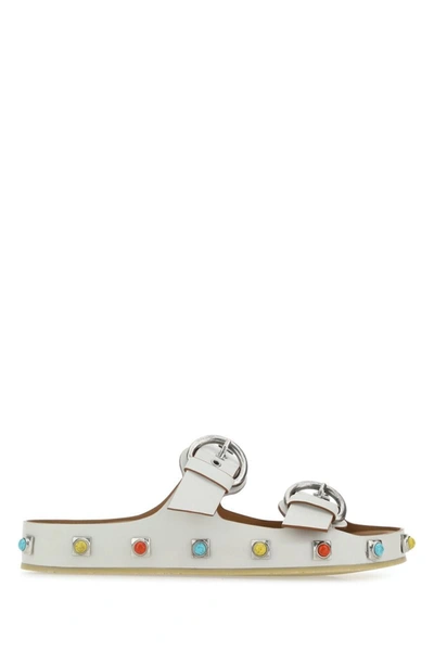 Etro Stone-embellished Strappy Sandals In White