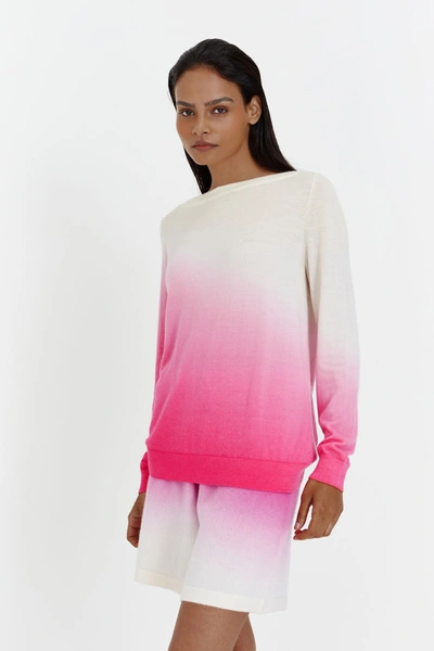 Chinti & Parker Uk Pink Wool-cashmere Dip Dye Sweater