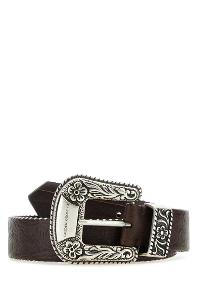 Golden Goose Decorated-buckle Leather Belt In Brown