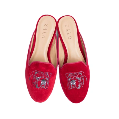 House Of Zalo Bulldog Mule In Cherry In Red