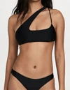 Mikoh Queensland Cross Shoulder Bikini Top In Black