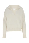 Jil Sander Ivory Cashmere Blend Oversize Sweater In 107