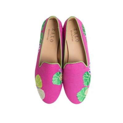 House Of Zalo Sea Grapes Slipper In Fuchsia In Pink