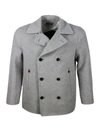 Kiton Cashmere Cloth Double-breasted Jacket In Grey