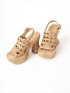 PALOMA BARCELÓ BRUNA RAFFIA PLATFORM SANDAL IN NATURAL