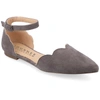 Journee Collection Womens Lana Buckle Pointed Toe Ballet Flats In Grey