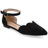 Journee Collection Womens Lana Buckle Pointed Toe Ballet Flats In Black