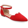 Journee Collection Womens Lana Buckle Pointed Toe Ballet Flats In Red