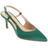 Journee Collection Knightly Pointed Toe Slingback Pump In Green
