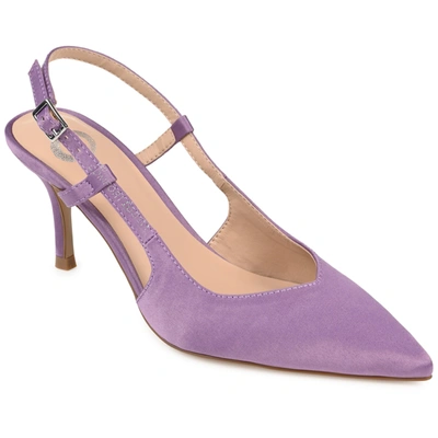 Journee Collection Knightly Pointed Toe Slingback Pump In Purple