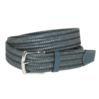 Crookhorndavis Daytona Braided Leather Stretch Belt In Grey