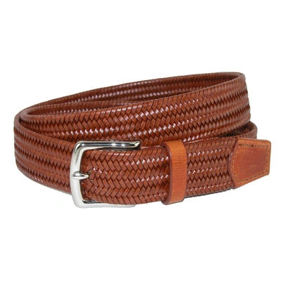 Crookhorndavis Daytona Braided Leather Stretch Belt In Pink