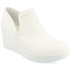 Journee Collection Collection Women's Cardi Wide Width Sneaker Wedge In White