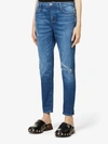 Frame Le Garcon Mid Rise Jeans In Agecroft Destruct In Multi