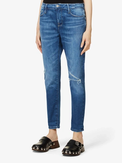 Frame Le Garcon Mid Rise Jeans In Agecroft Destruct In Multi