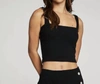 Chaser Cropped Cami Sweater Tank In Black