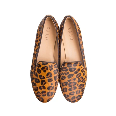 House Of Zalo Cheetah Calf Hair Slipper In Mocha In Brown