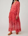 Free People See It Through Floral-print Chiffon Maxi Dress In Pink