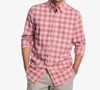 SOUTHERN TIDE MEN'S BEACH FLANNEL HEATHER HOWLAND PLAID SPORT SHIRT IN HEATHER DUSTY CORAL