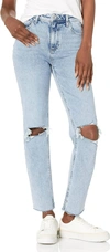 Paige Amber High Rise Ankle Straight Jeans In Walk About Destructed In Multi