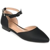 Journee Collection Womens Vielo Ballet Almond Toe Buckle Flats In Black