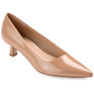 Journee Collection Collection Women's Celica Wide Width Pump In Patent/brown