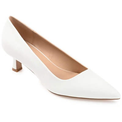 Journee Collection Celica Pointed Toe Pump In White