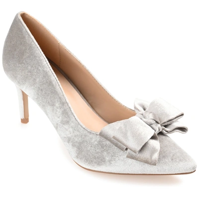Journee Collection Collection Women's Crystol Wide Width Pump In Grey