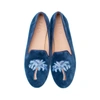 House Of Zalo Libra Slipper In Blue Smoke In Silver